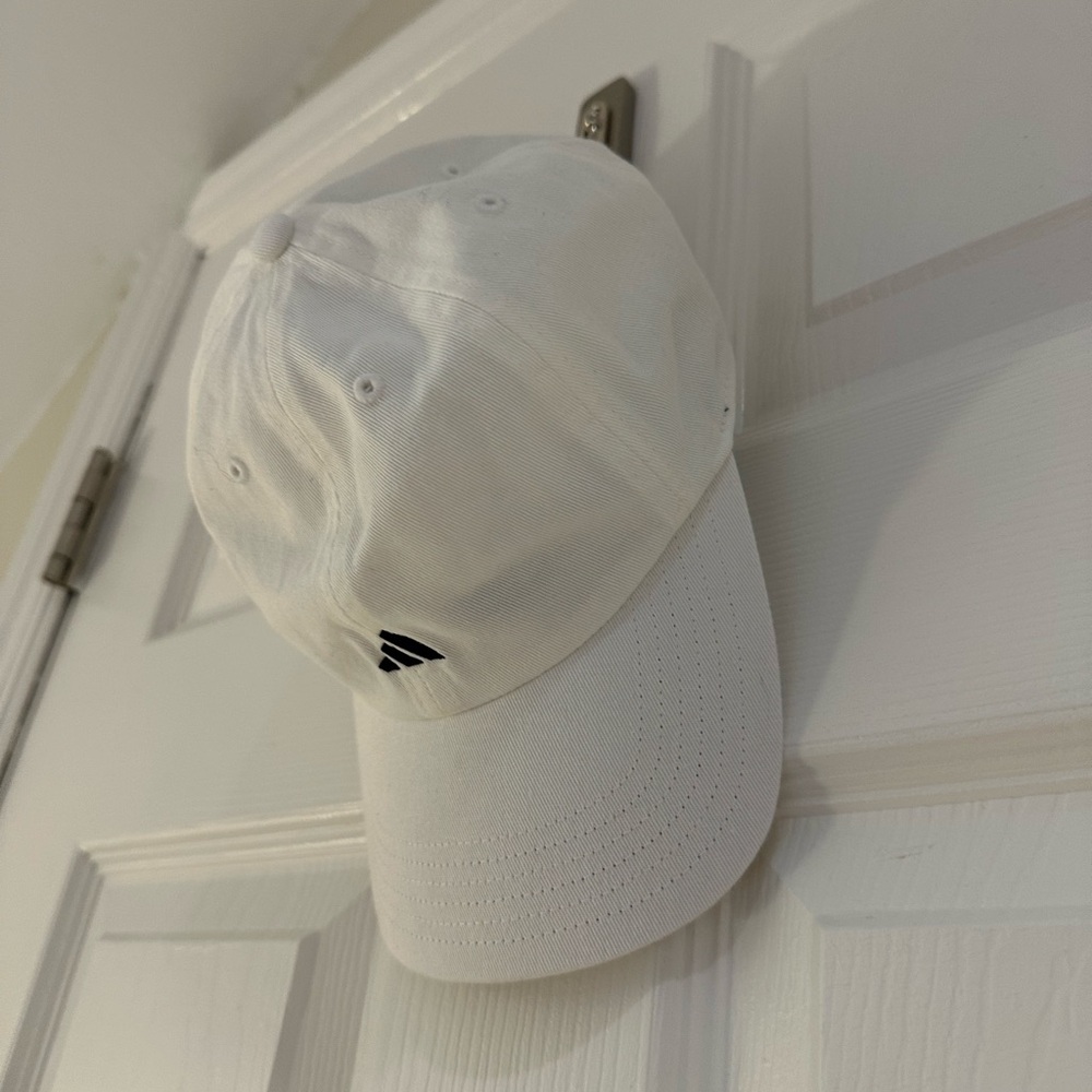 Adidas White Cap with Black Logo Practically New Worn Once